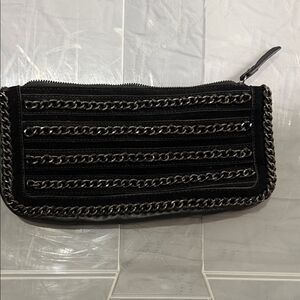 BCBG MAXAZRIA Black Chain Embellished Clutch